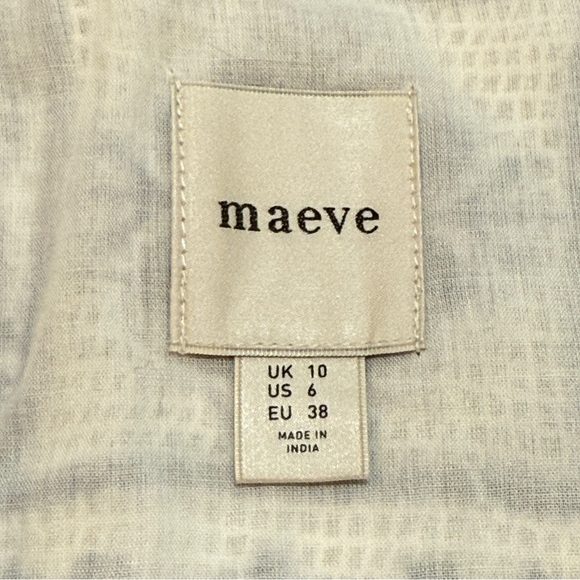 Anthropologie Maeve Blue and White Embroidered Tile Print Skirt & Crop Top Set - Picture 16 of 16